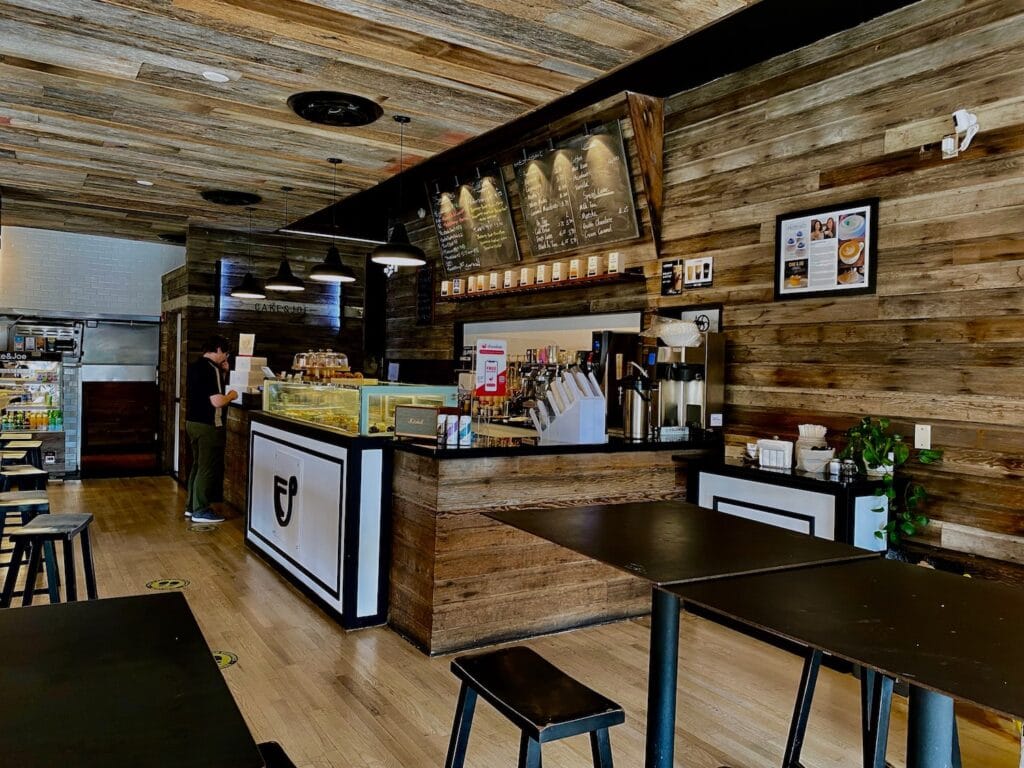 the inside of Cake&Joe, a beautiful coffee shop nestled in south philadelphia